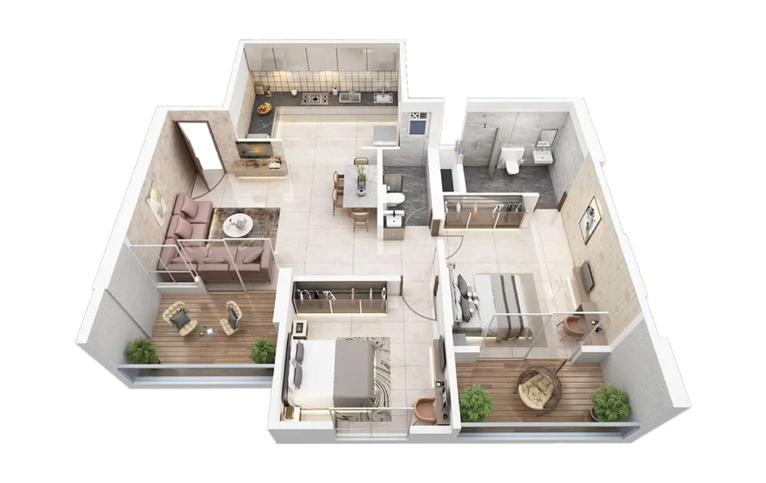 Sai Stella Mamurdi 2BHK Floor Plan Image