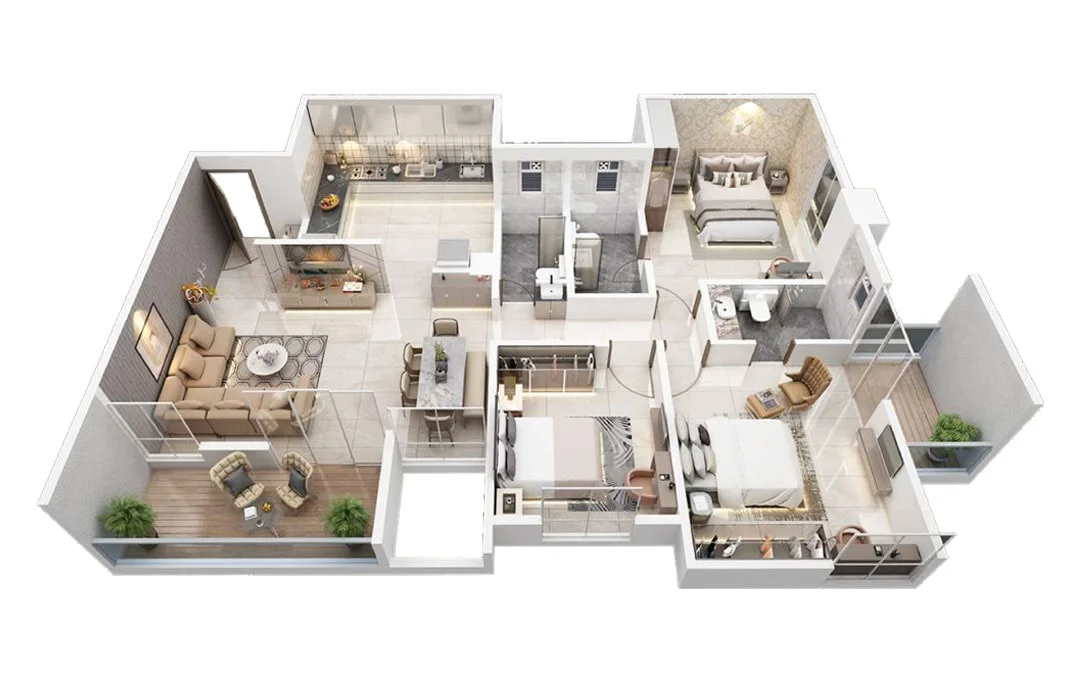 Sai Stella Mamurdi 3BHK Floor Plan Image